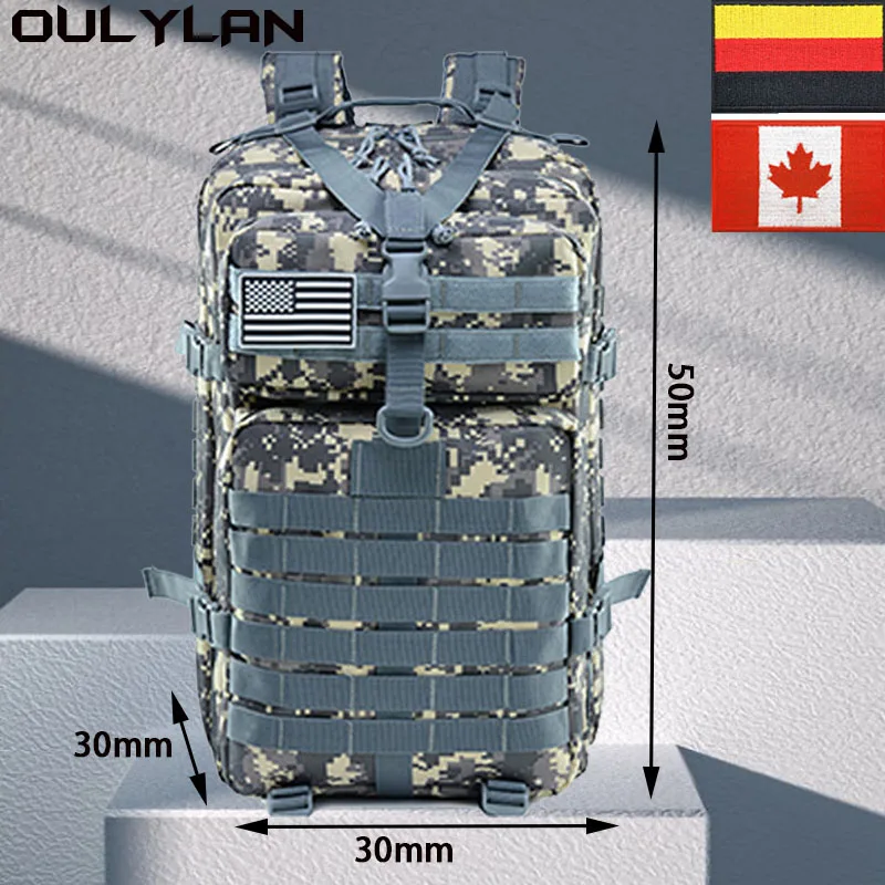 

Водонепроницаемый нейлоновый тактический рюкзак Oulylan 30L/50L 900D, Треккинговая охотничья сумка, уличные военные рюкзаки, тактические сумки для кемпинга