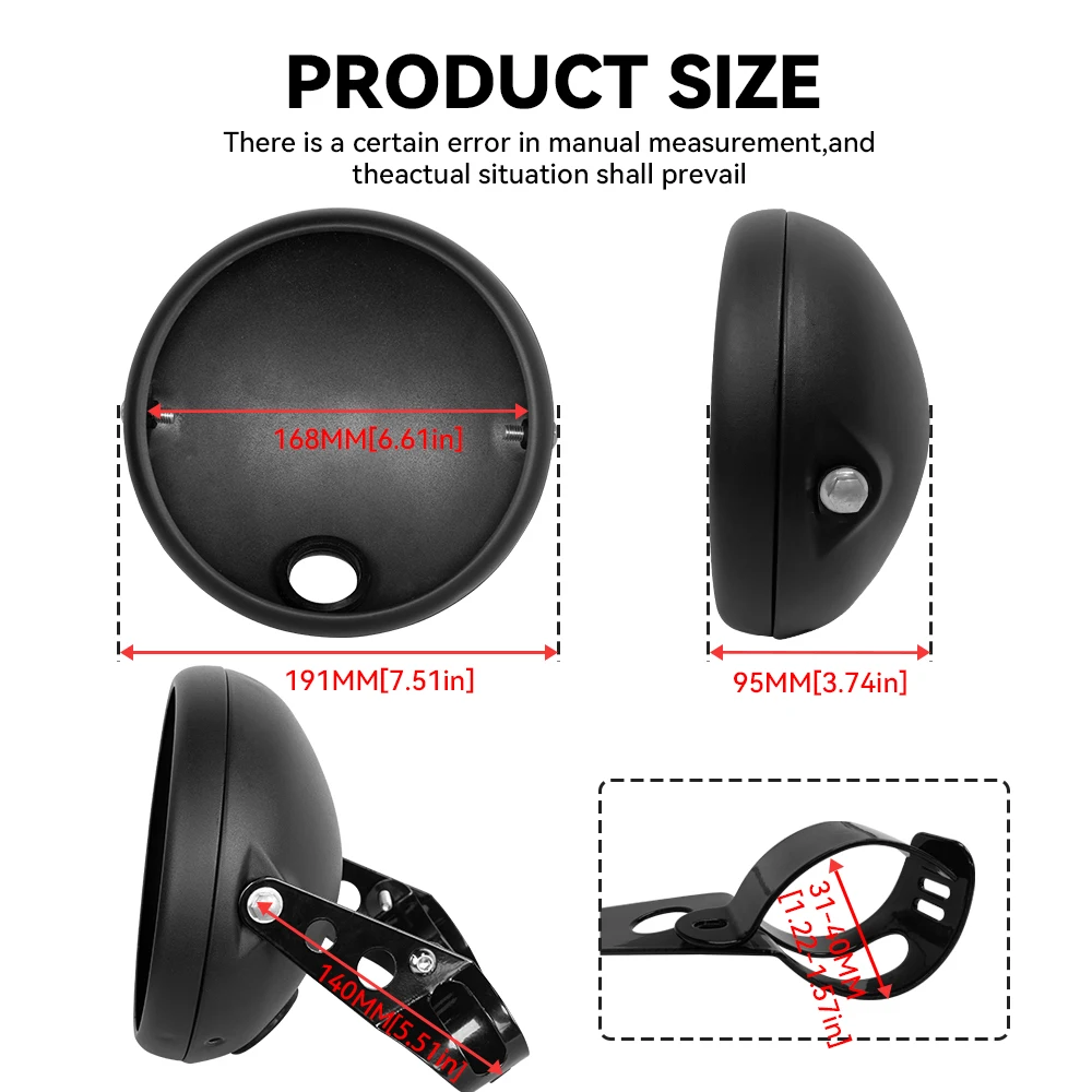 Универсальная 7 5-дюймовая светодиодная ретро-ковш для мотоцикла