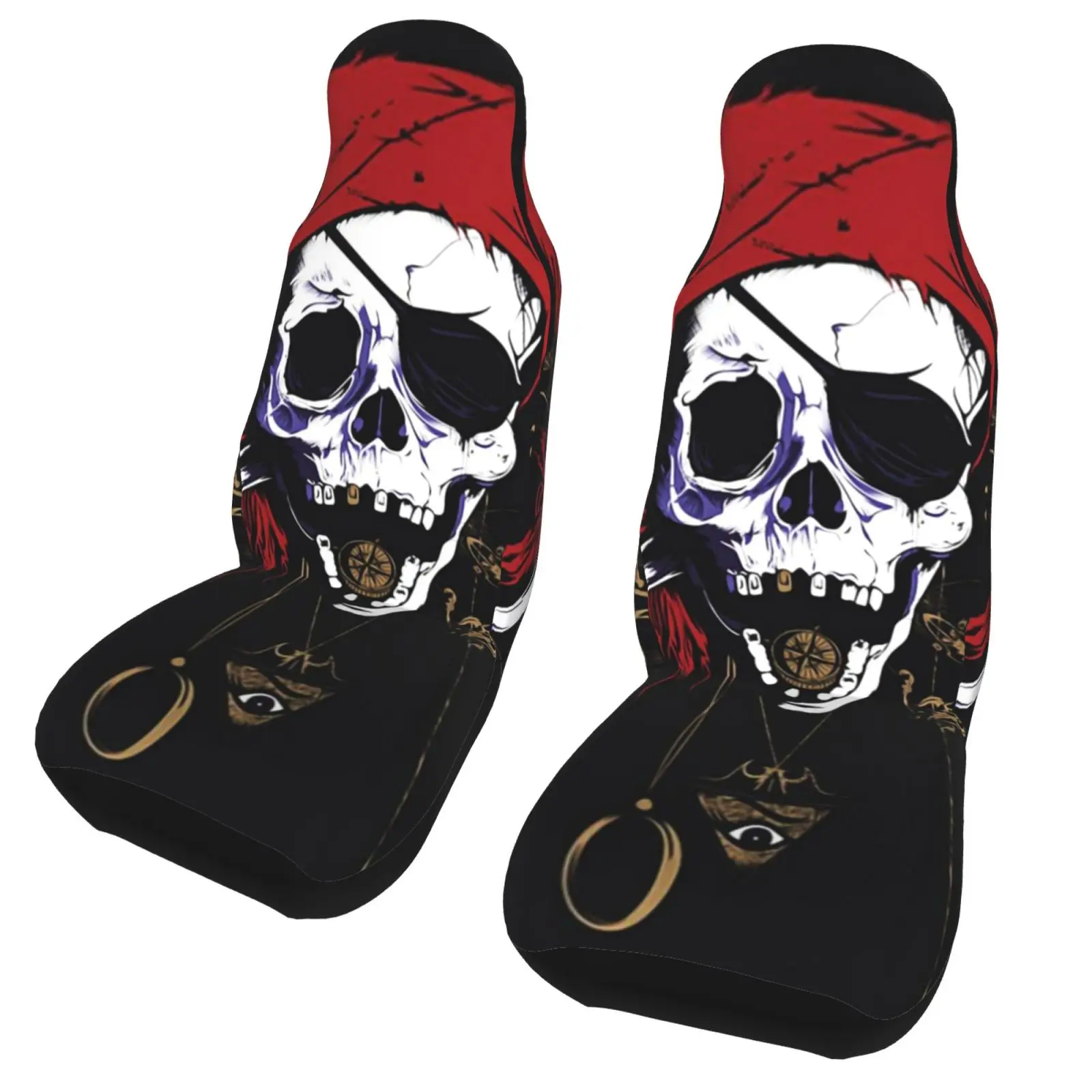 

Cool Pirate Skull Custom Print Automobile Seat Cover Universal Fits Most Cars Accessories Seat Covers