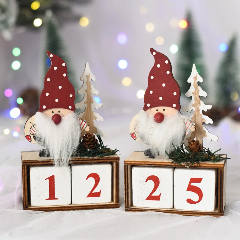 

Christmas Wooden Pineapple Calendar Elderly Decoration Wooden Calendar Countdown Window Party Decoration