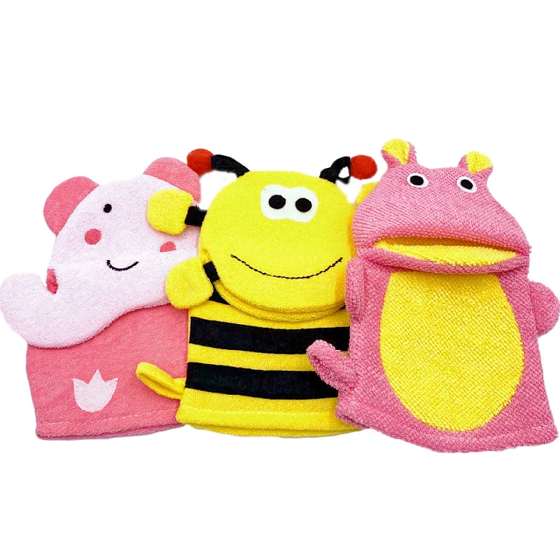 Soft Children Bath Towels Brushes Baby Cartoon Animal Shape Bath Gloves for Toddlers Kids Bath Clean Wash Massage Shower Sponge