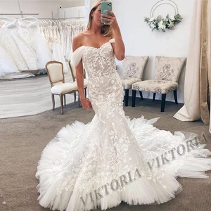 VIKTORIA 2023 Luxury Wedding Dresses Off Shoulder Sweetheart For Bride Mermaid Appliques Women Vestidos De Novia Made To Order