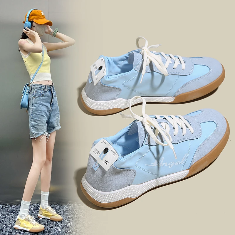 

Дизайнерские женские кроссовки в стиле "Лолита", спортивная обувь с мультяшным рисунком, лоскутные белые фирменные дышащие кроссовки на тол...