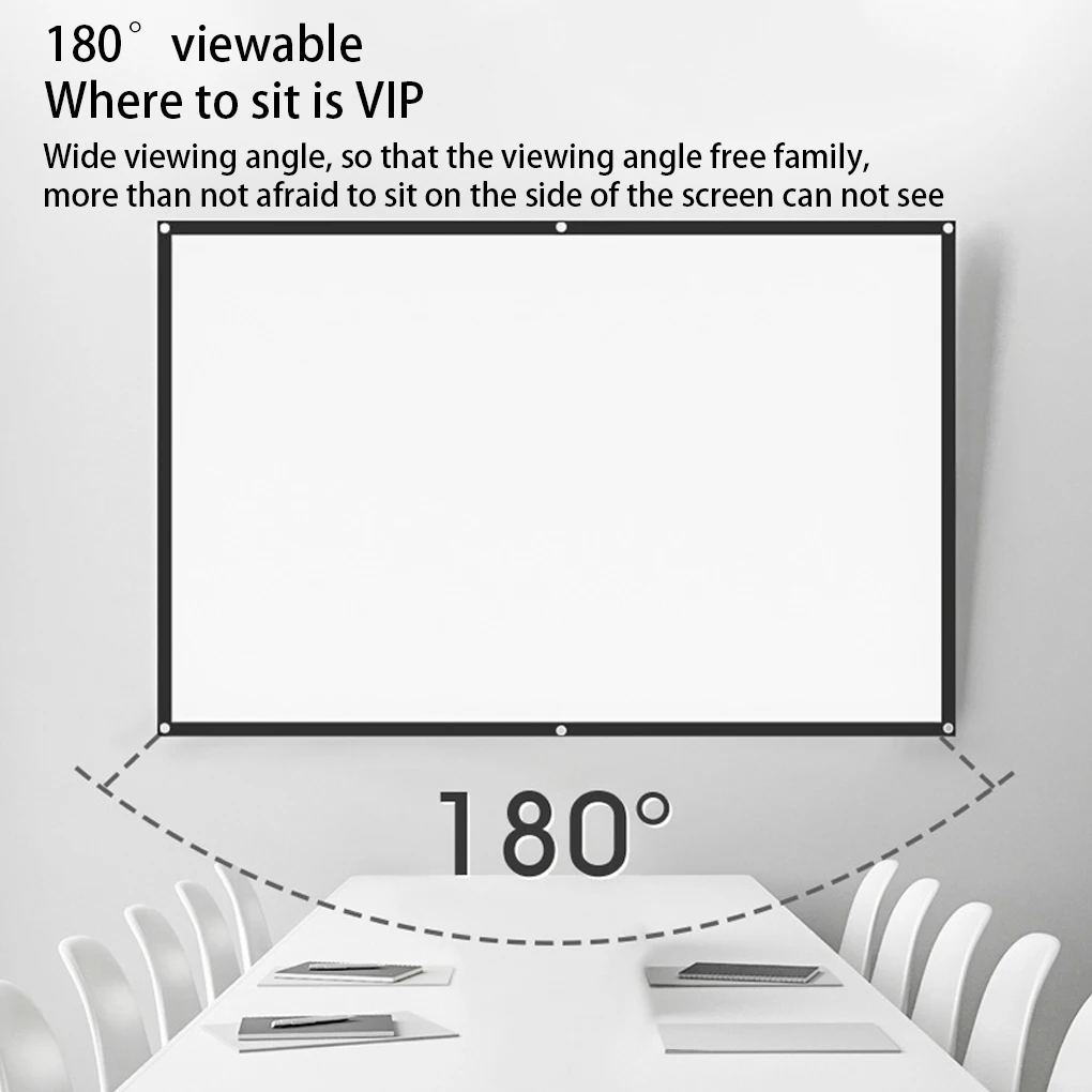 

Projection Screen Curtain Anti-Light 16 9 High-definition High Brightness Reflective Foldable Projector Screens