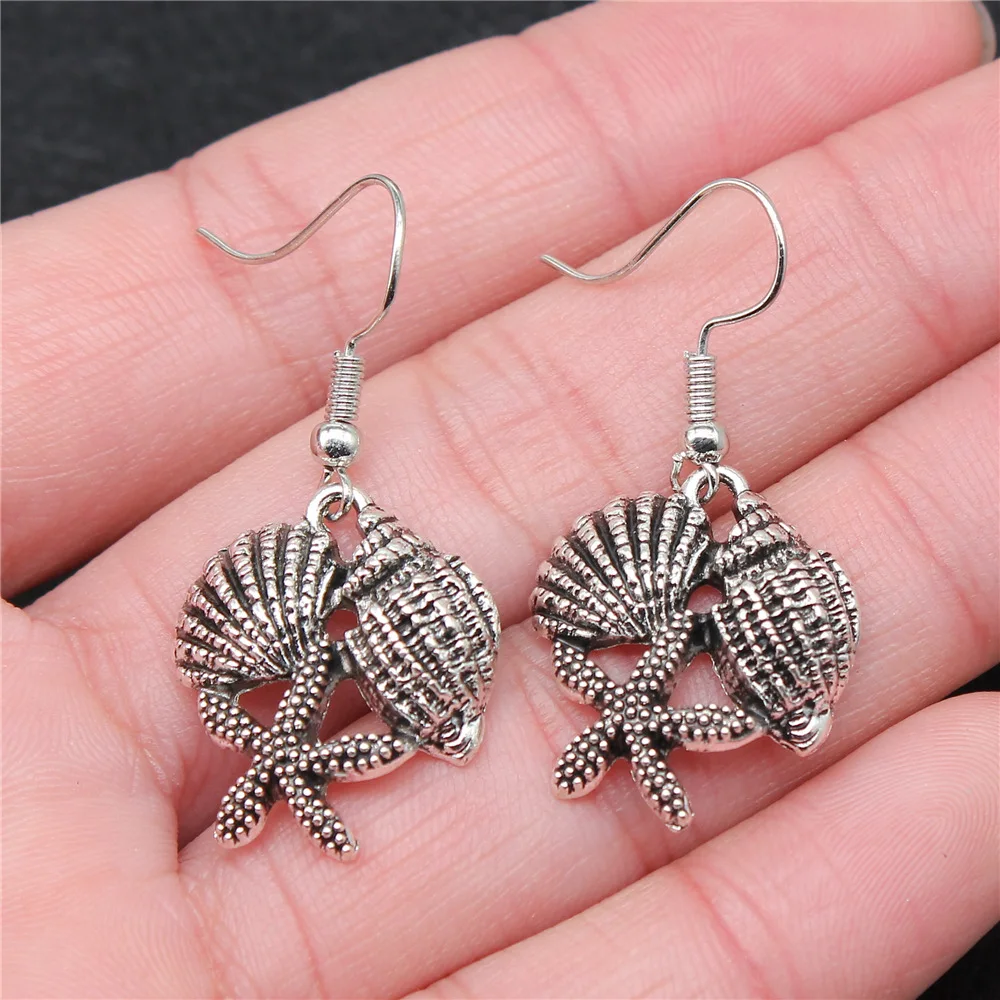 

Серьги-подвески в виде ракушки, ракушка