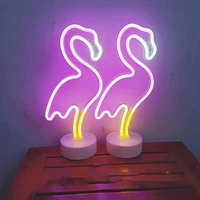 flamingo led lights neon light sign bedroom decor neon sign night lamp for rooms wall art bar party usb or battery powered