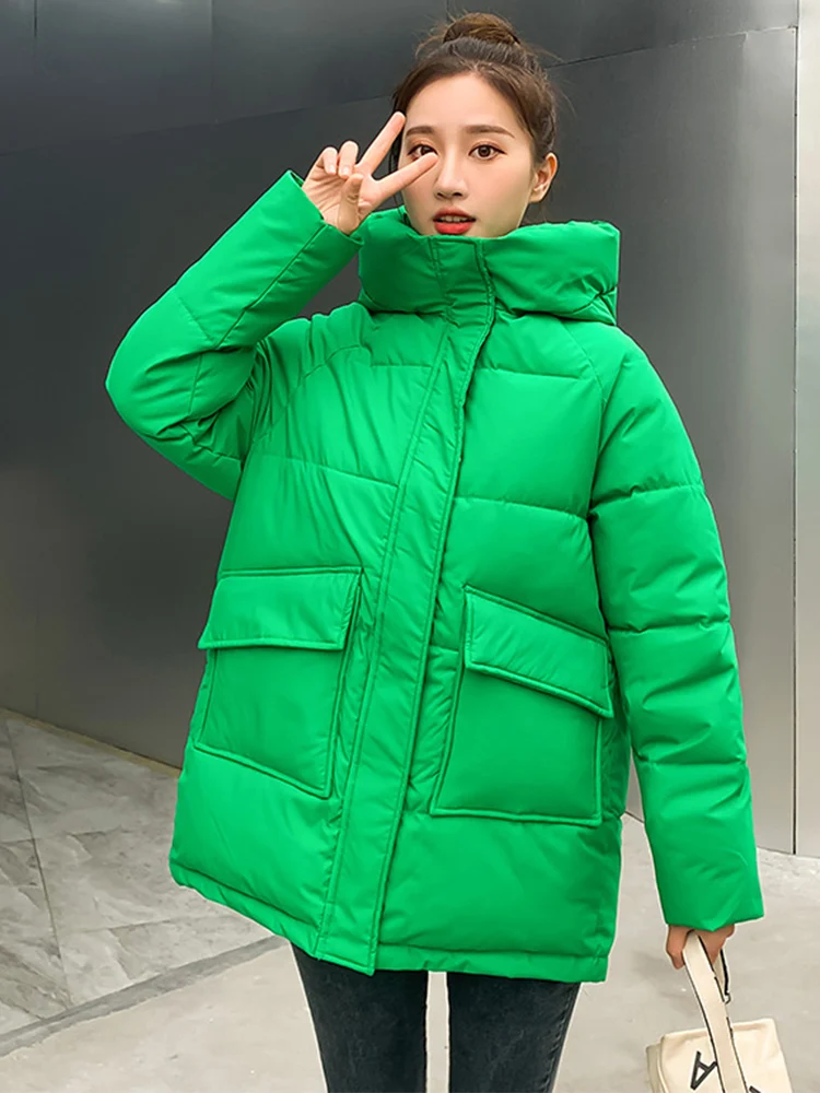 Модные женские парки с капюшоном зимняя плотная теплая верхняя - Цена: 2481.97