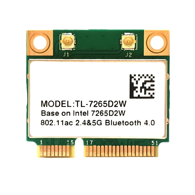

MU-AC7265 Wireless Network Card 2.4G+5G MINI PCI-E Gigabit Dual-Band BT 4.2 Wifi Network Card Supports 802.11A/B/G/N/Ac