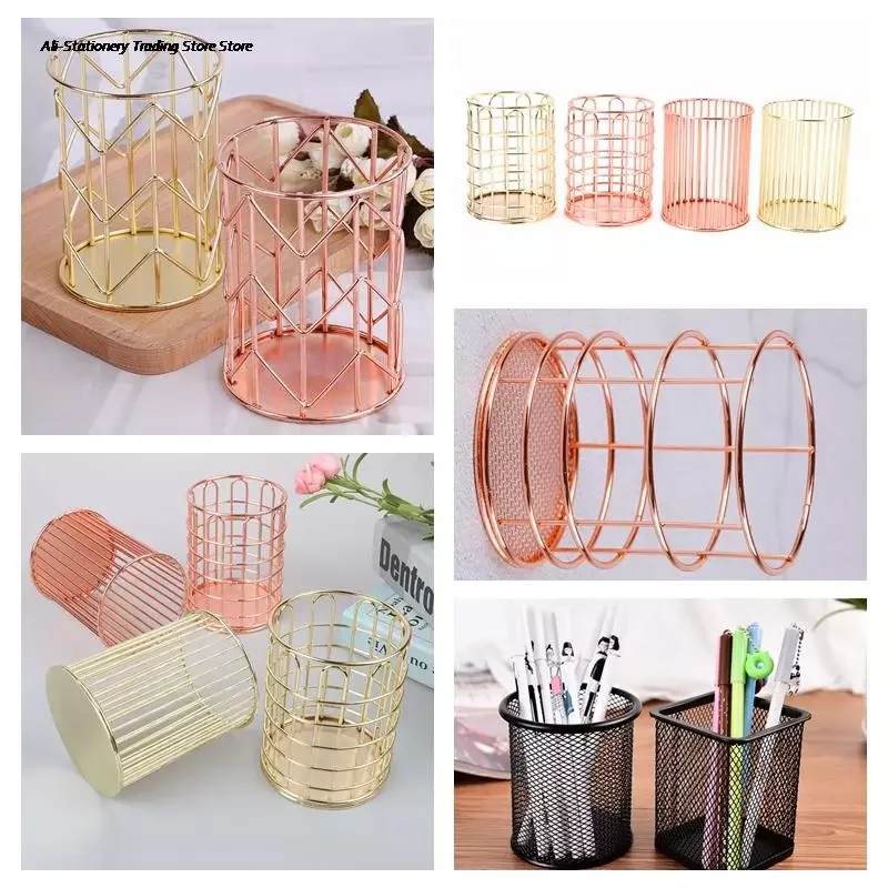 

Hollow Pen Pencil Pot Holder Desktop Pen Container Office School Storage Case Desk Pen Organizer Makeup Brushes Storage