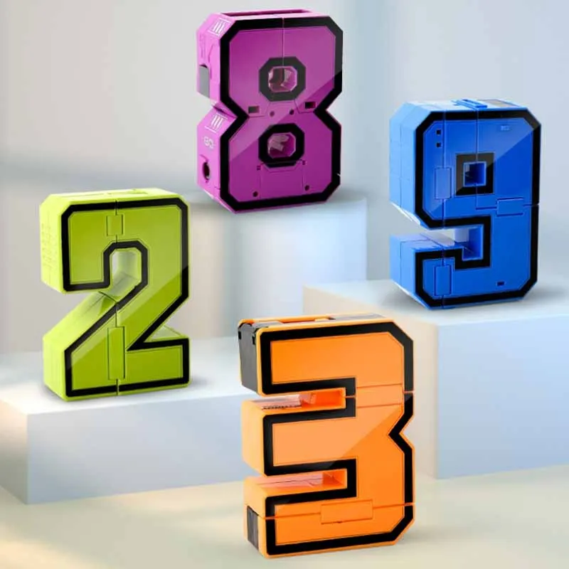 Большие Детские цифры игрушки-трансформеры креативные 0-9 можно собрать Полный