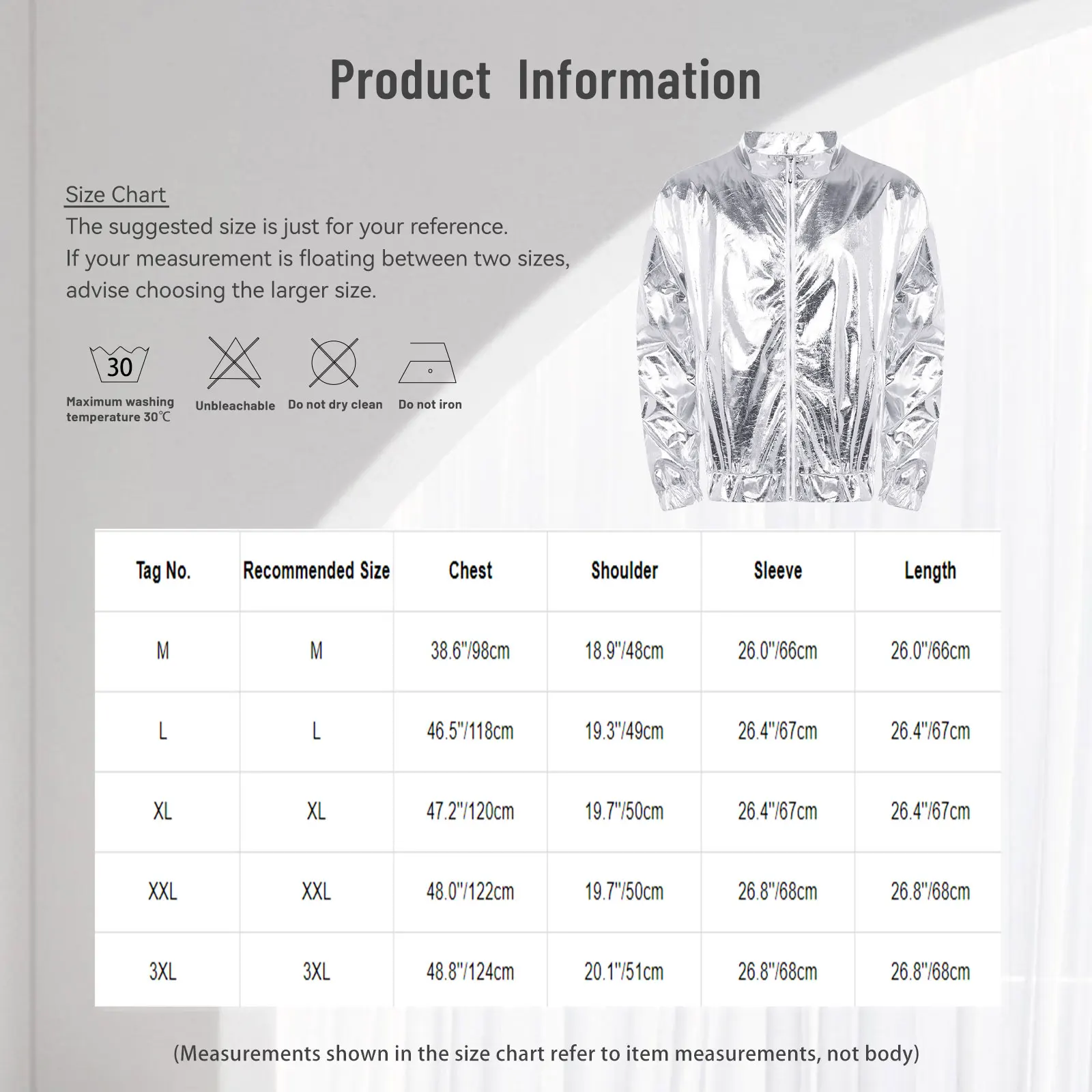 Мужская блестящая металлическая куртка с длинным рукавом свитшот на молнии для
