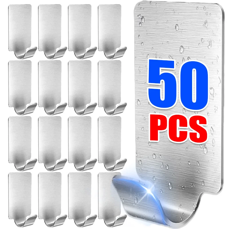 50/1 шт. мини самоклеящийся крючок из нержавеющей стали сверхмощные настенные