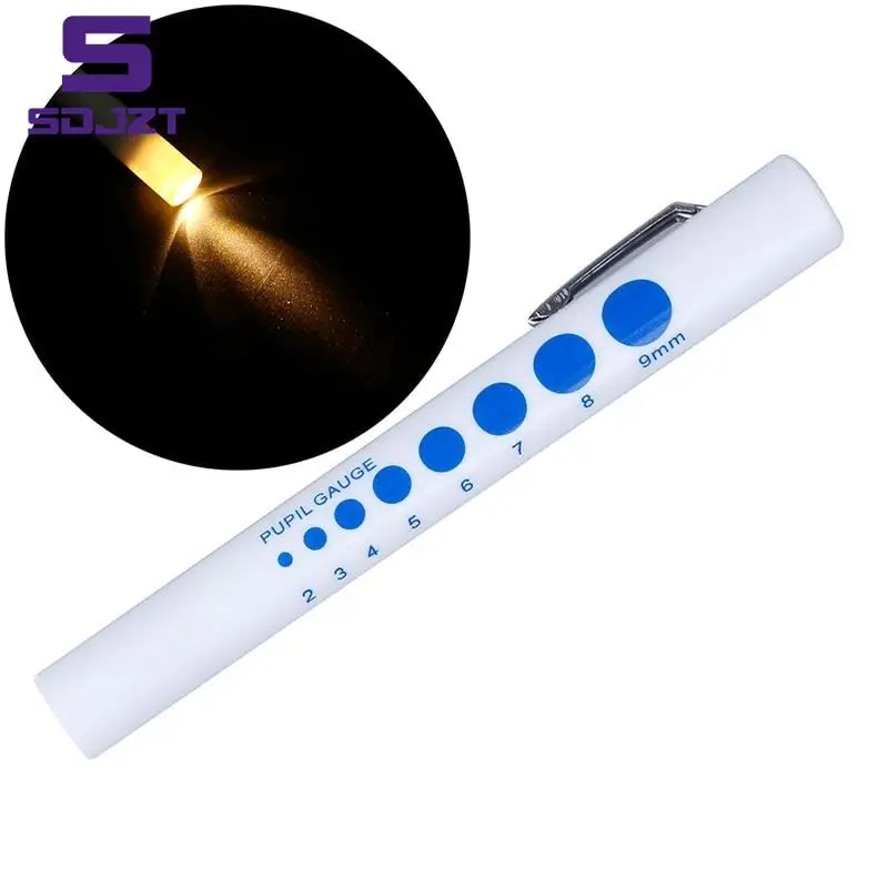 

1Pcs LED Torch Pen Light Disposable With Pupil Gauge Medical Nurses Doctors Paramedics Number Of Pen 12*1.3cm