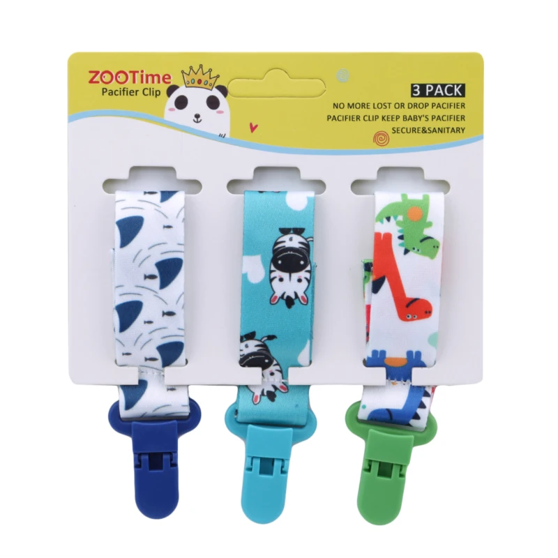 

Baby Pacifier Clip Pacifier Chain Dummy Clip Nipple Holder for Baby Cartoon Print Child Pacifier Clips Soother Holder