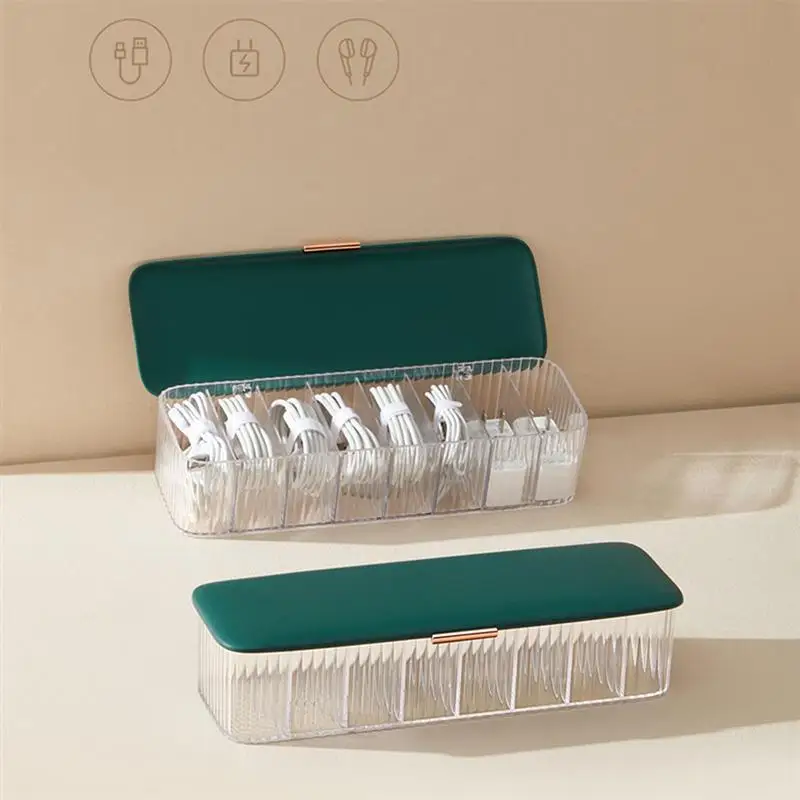 

Home Cable Management Box Compartment Plastic Cord Management Box with Lid