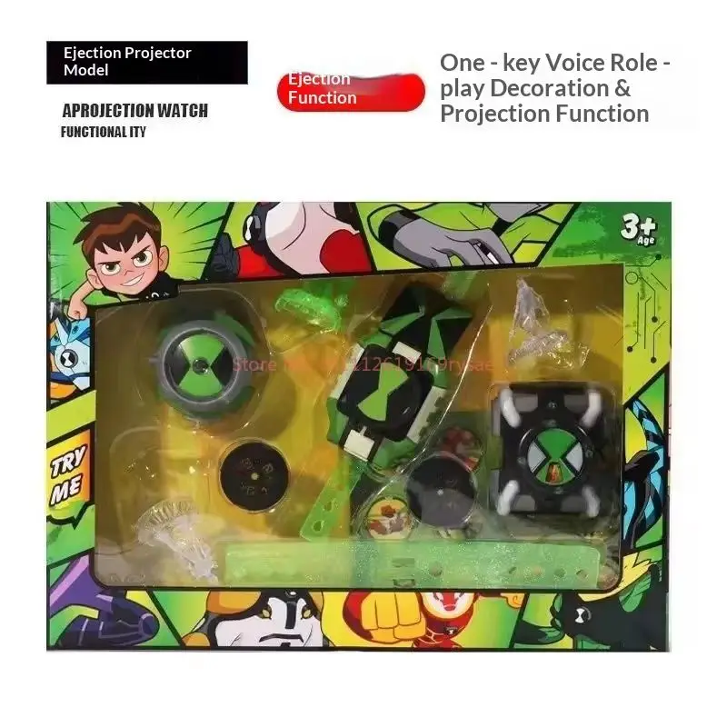 Фото Детские часы Ben10 Omnitrix с проекцией и звуком, светящиеся в темноте, популярная игрушка для мальчиков, коллекционный сувенир по мотивам анимации №5