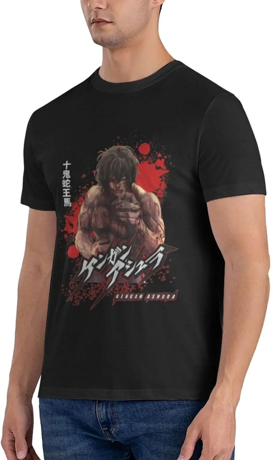 Мужская дышащая хлопковая рубашка аниме Ashura модная повседневная черная футболка