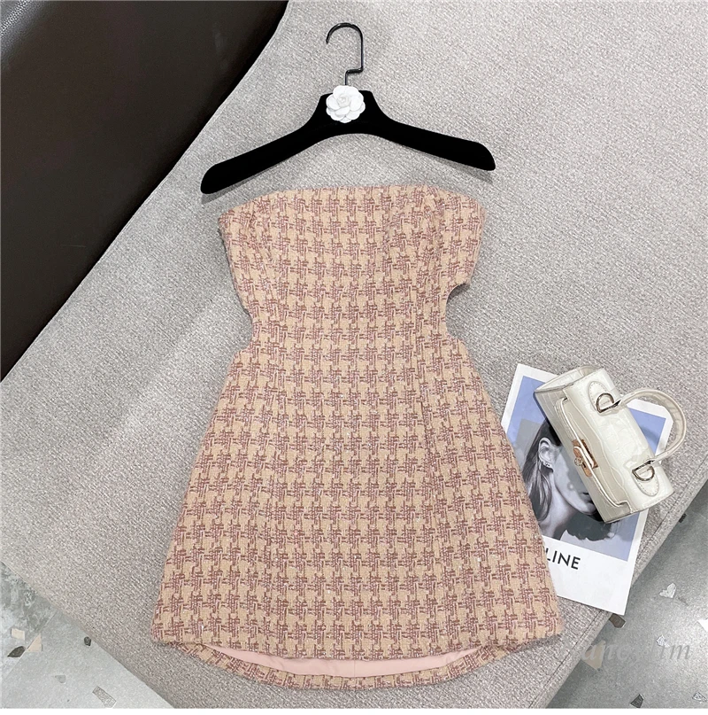

Sexy Back Midriff Dress for Women 2022 Summer New French Style Socialite Sneaky Design Waist-Tight Slim Chic Dresses Outfits