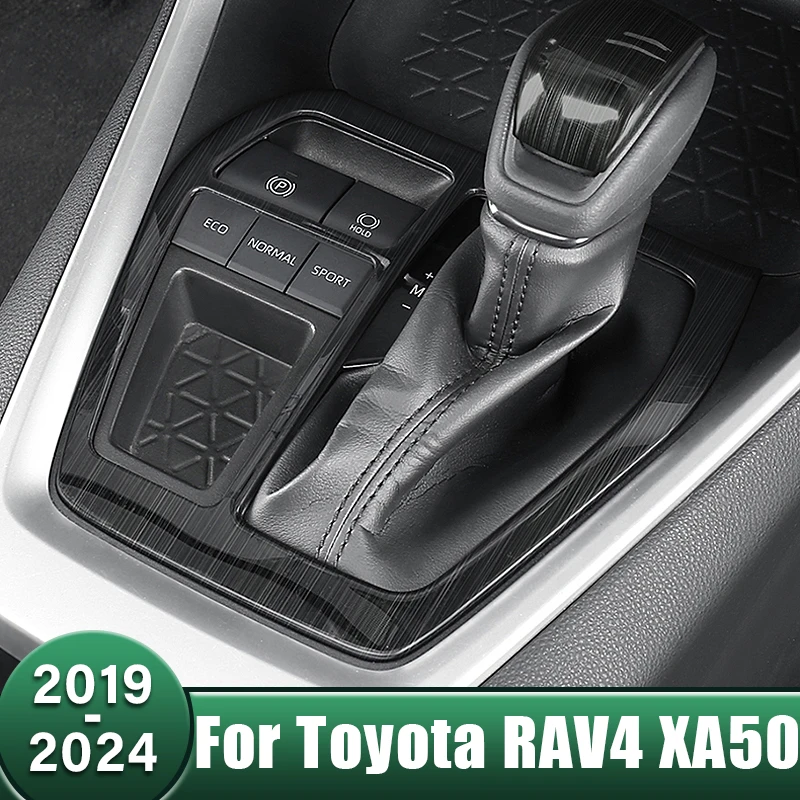 

Stainless Gear Shift Panel Frame Knob Cover Frame Trim Sticker For Toyota RAV4 XA50 2019 2020 2021 2022 2023 2024 RAV 4 Hybrid