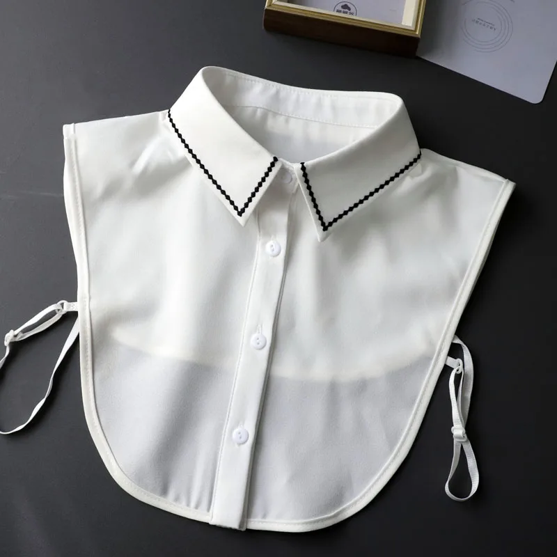 Вышивка ложный воротник женский кружевной съемный с лацканами рубашка топ