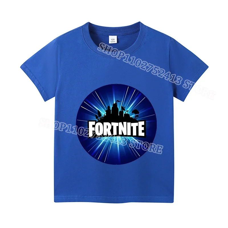 Фото Футболка Fortnite Fortress Night для девочек и мальчиков, летняя одежда, детские футболки с принтом, детские топы с короткими рукавами, футболки с аниме-принтом для малышей, подарок №4