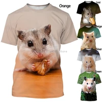 cute animal hamster t shirt mens and womens fashion t shirt summer casual short sleeved 3d printing t shirt