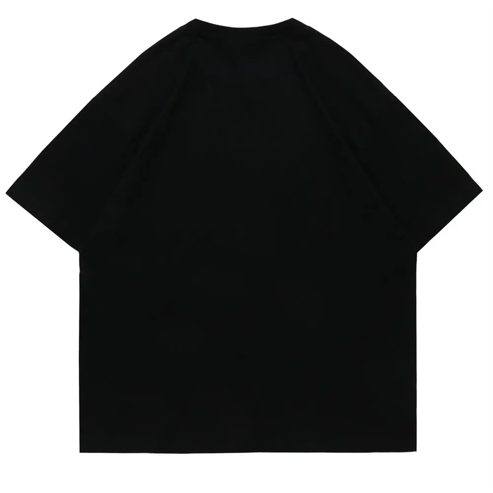 Футболка мужская оверсайз с круглым вырезом модный топ принтом хлопковая