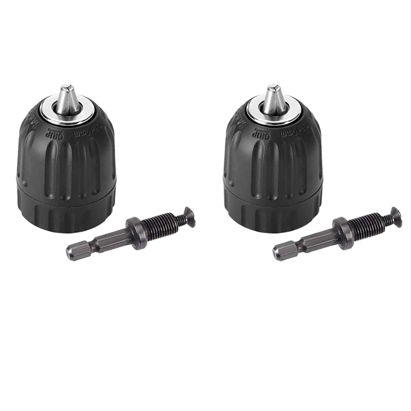 

4 Pieces Of Hand-Tight Chuck Set Adapter Heavy Duty 10Mm Keyless Drill Chuck With Adapter Hardware Tools