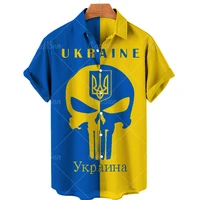 camisas con estampado 3d de la bandera de ucrania para hombres top de manga corta retro camisas hawaianas 5xl verano 2022