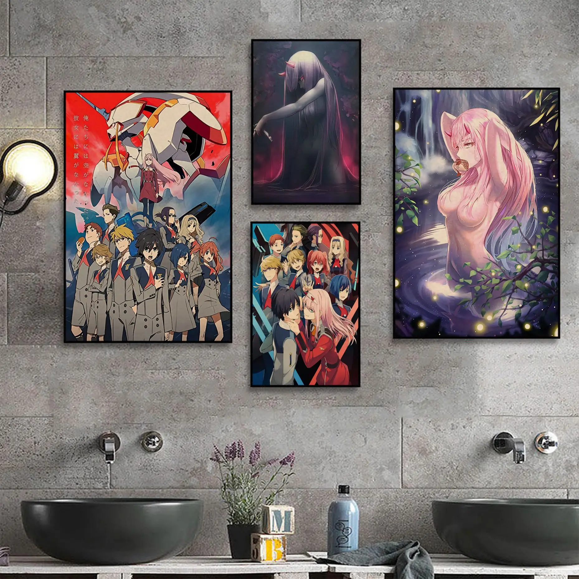 

DARLING In The FRANXX DIY Poster Kraft Paper Sticker DIY Room Bar Cafe Home Decor