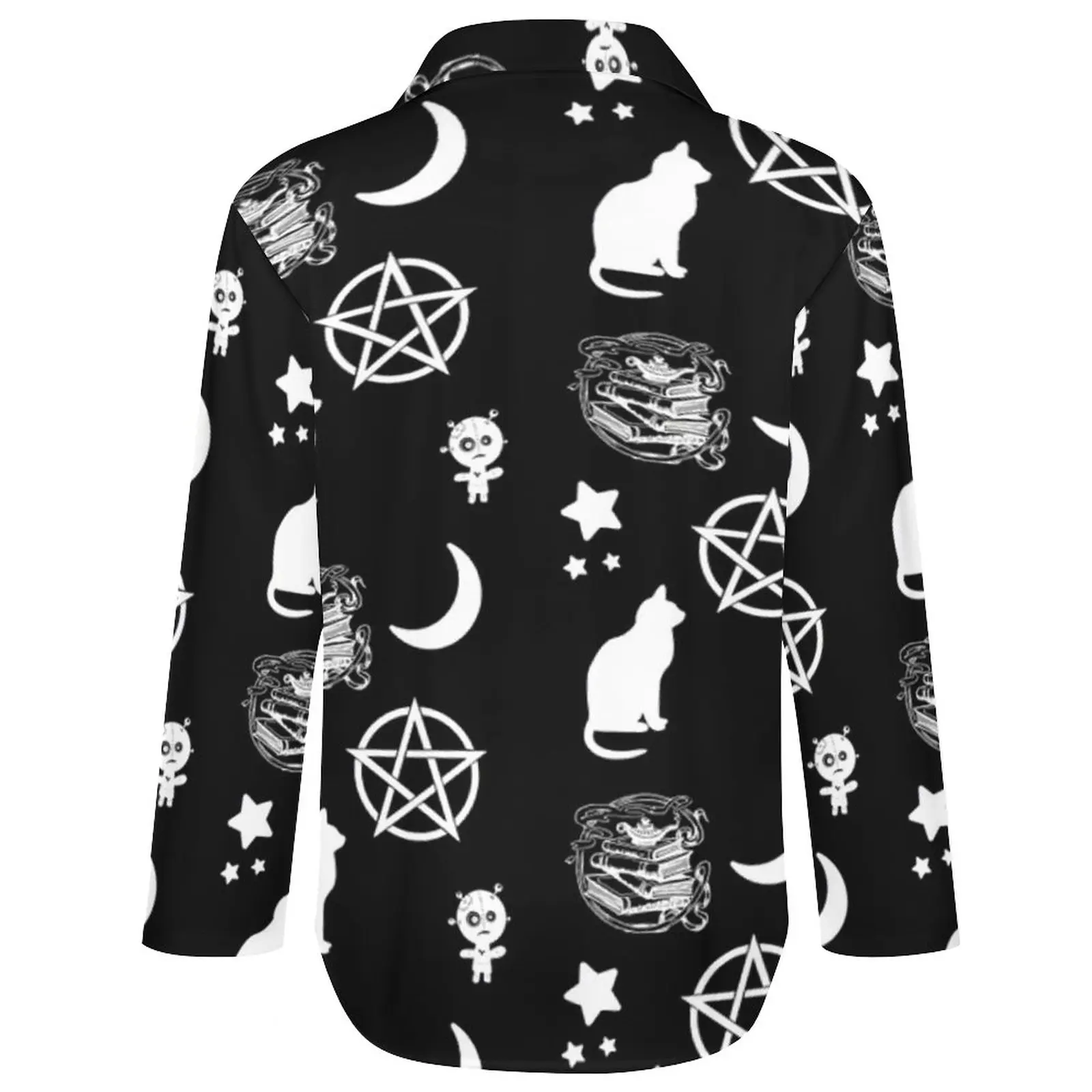 Блузка женская свободного покроя с длинным рукавом в готическом стиле - купить по