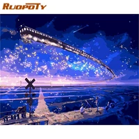 ruopoty paint by numbers kits for adults handmade diy gift sky view oil painting by number 40x50 frame on canvas wall artcraft