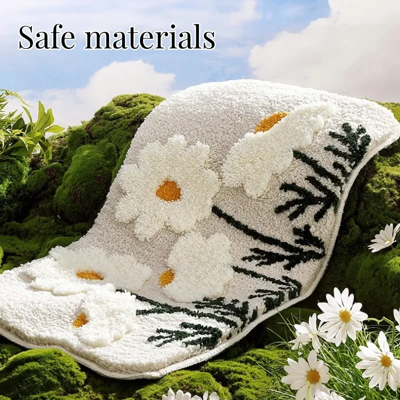 3D Флокированный ковер с цветами высококачественный пушистый мягкий коврик для