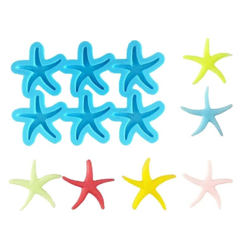 

6-Link Starfish Mirror Silicone Mold Suitable for Epoxy Resin Diy Craft Earrings Pendant Tags Keychain Jewelry Making K3KF