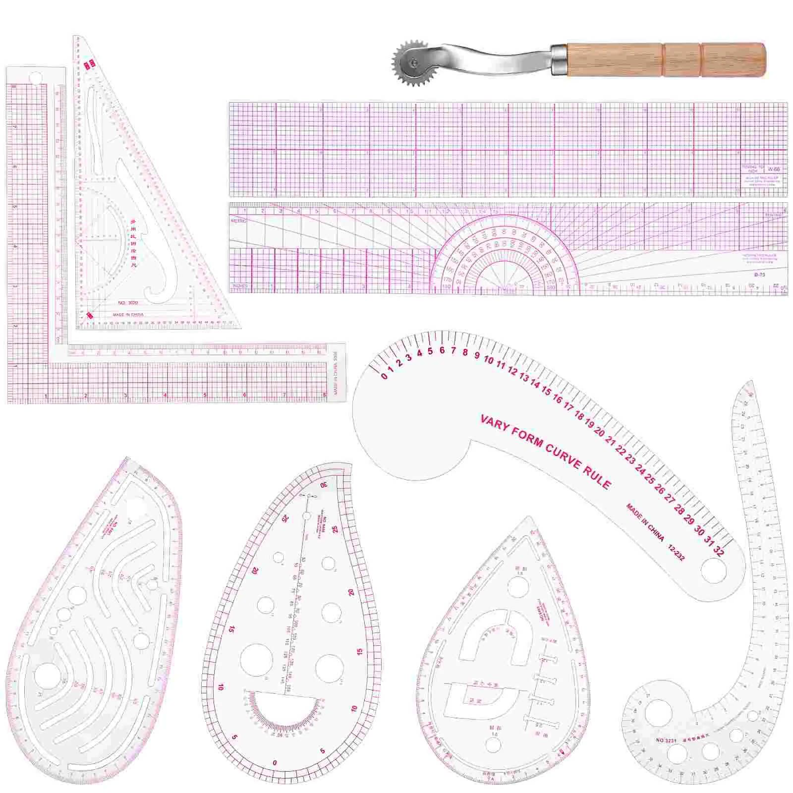 Линейка для защиты одежды швейная кривая комбинации ткани французские изогнутые