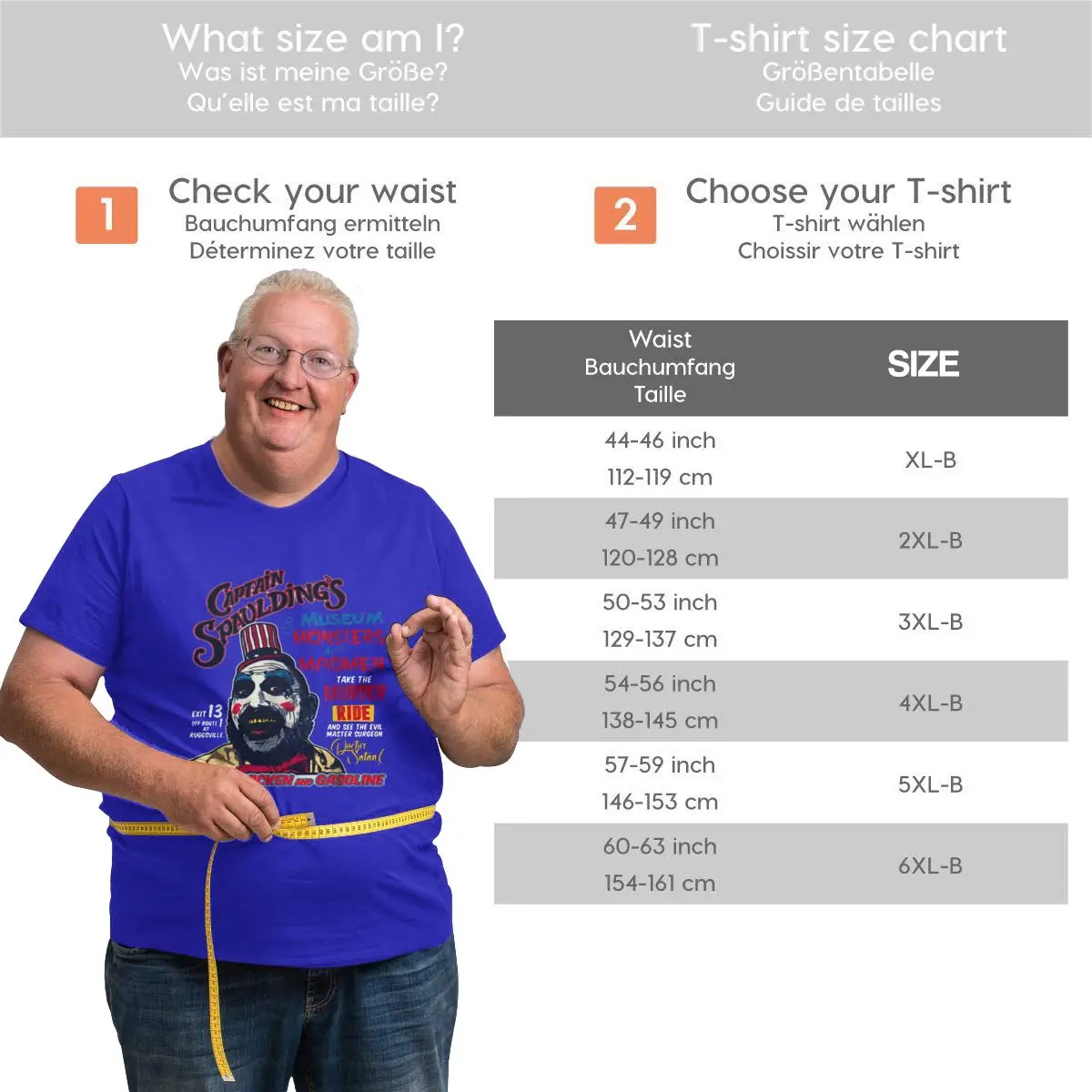 Синие мужские футболки большого размера для больших и высоких мужчин. Футболки с