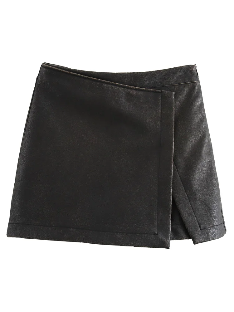 KAOPU ZA Женская кожаная куртка с передними карманами или юбка из искусственной кожи