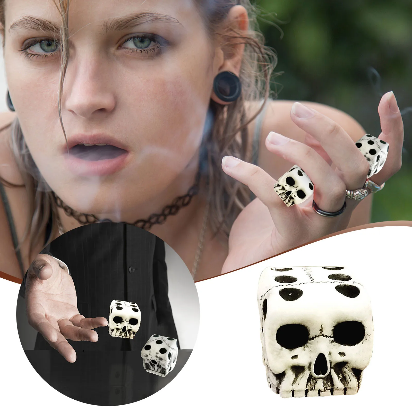 

2022 Skeleton Dice Novelty Creative Skull Bone Dice Six Sided Club Pub Halloween Christmas Party Game Toys Resin Kids Adults Toy