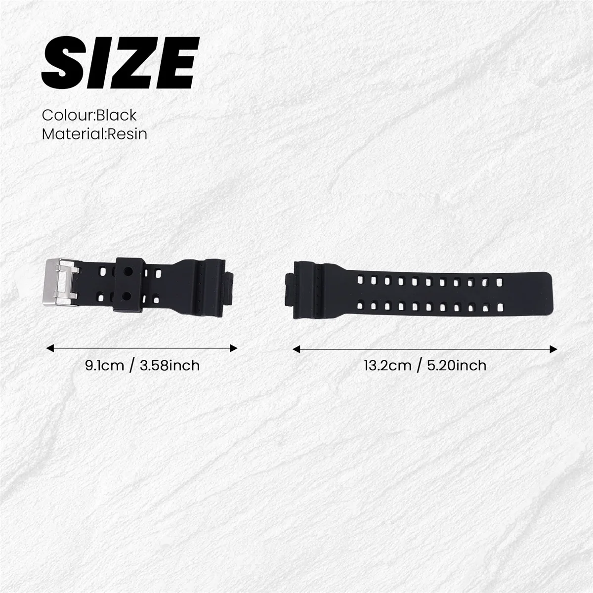 Сменный ремешок для часов из натуральной смолы G-Shock GD120/GA-100/GA-110/GA-100C (черный)