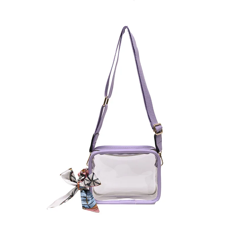 Women Fashion Transparent Crossbody Mini Square Purse Girls Ladies Decorative Small Clear PVC Phone Stadium Approved Sling Bag images - 6