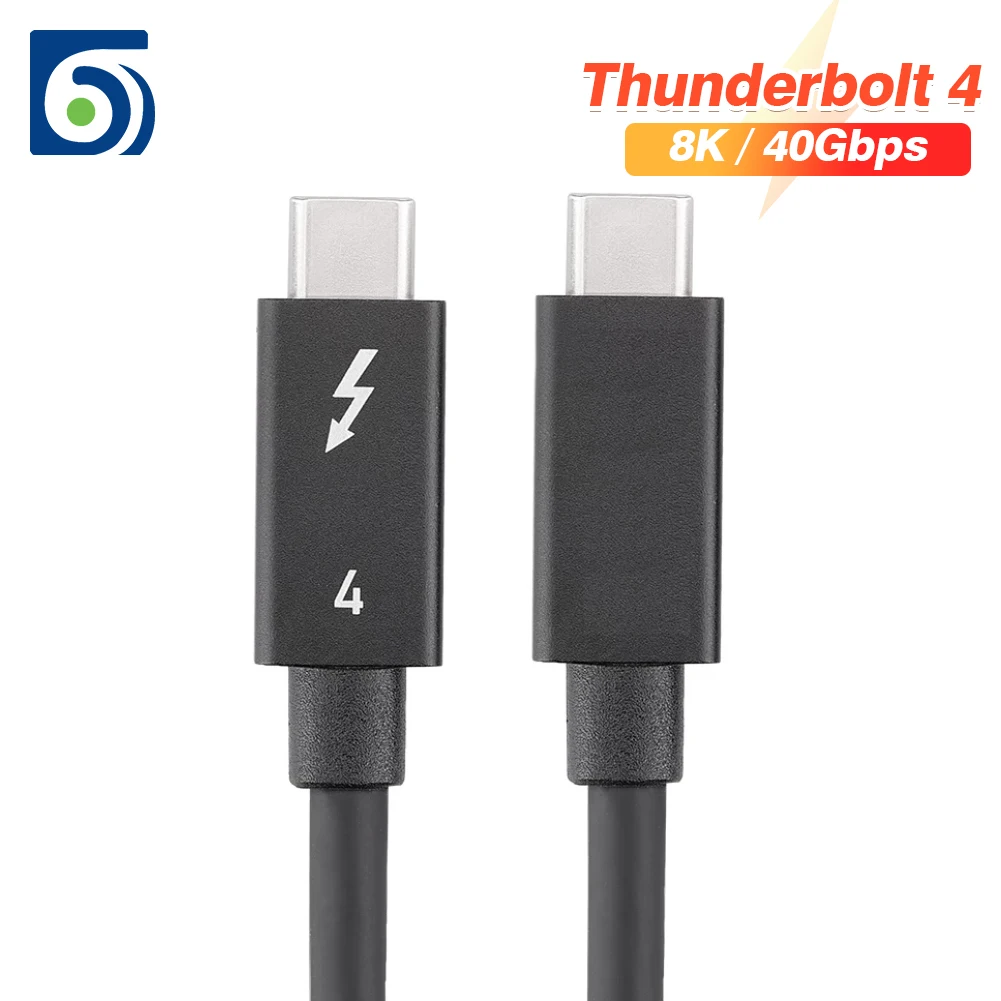 

Кабель Byscoon Thunderbolt 4 совместимый с USB 4, Thunderbolt 3, передача файлов 40 Гбит/с, 8k PD, 100 Вт, быстрая зарядка Для iMac Pro