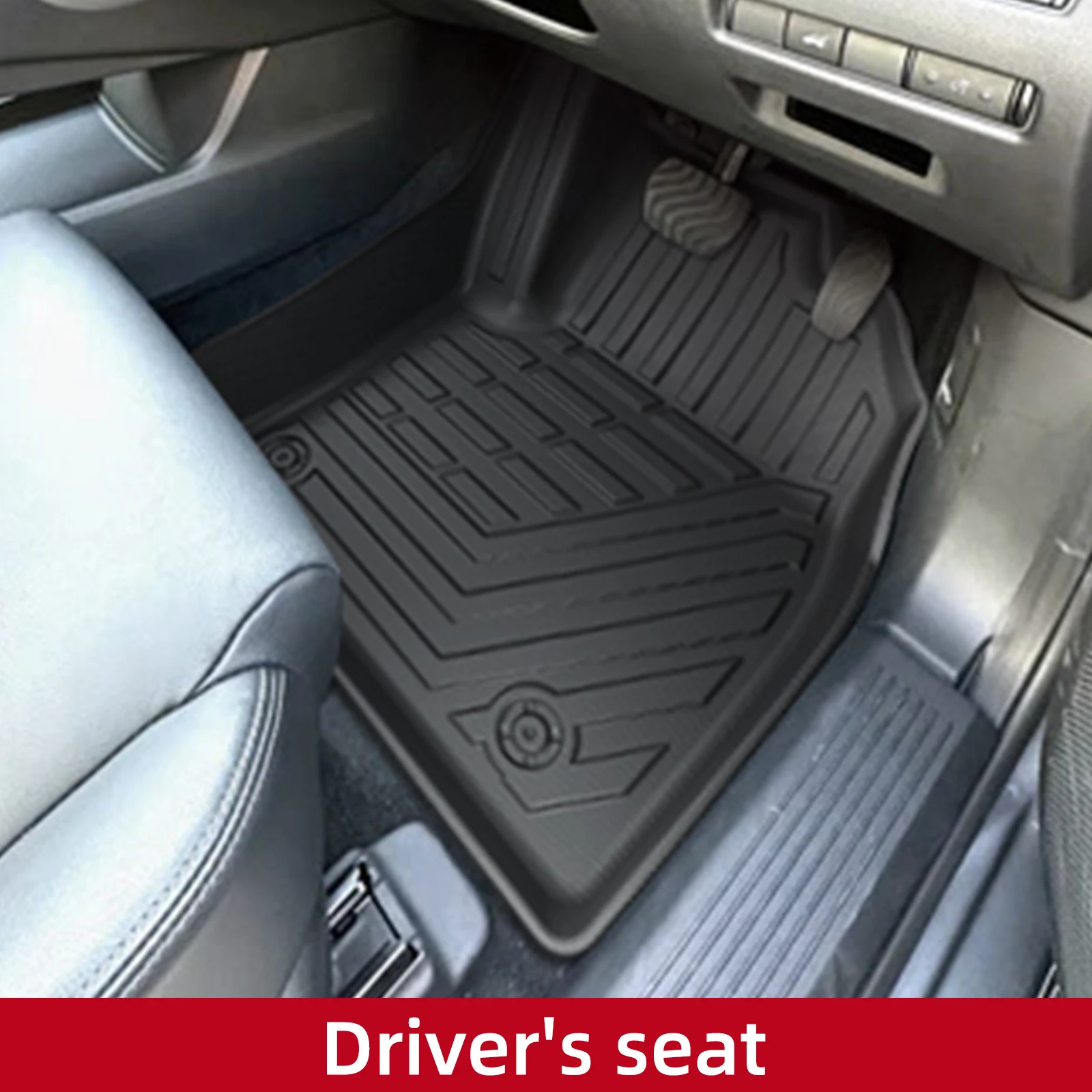 Фото Коврики для пола автомобиля LUCKEASY (для праворульных) для Nissan X-Trail T33 серии 2022-2025, 5-местные, из TPE, водонепроницаемые, черные, для багажника №3