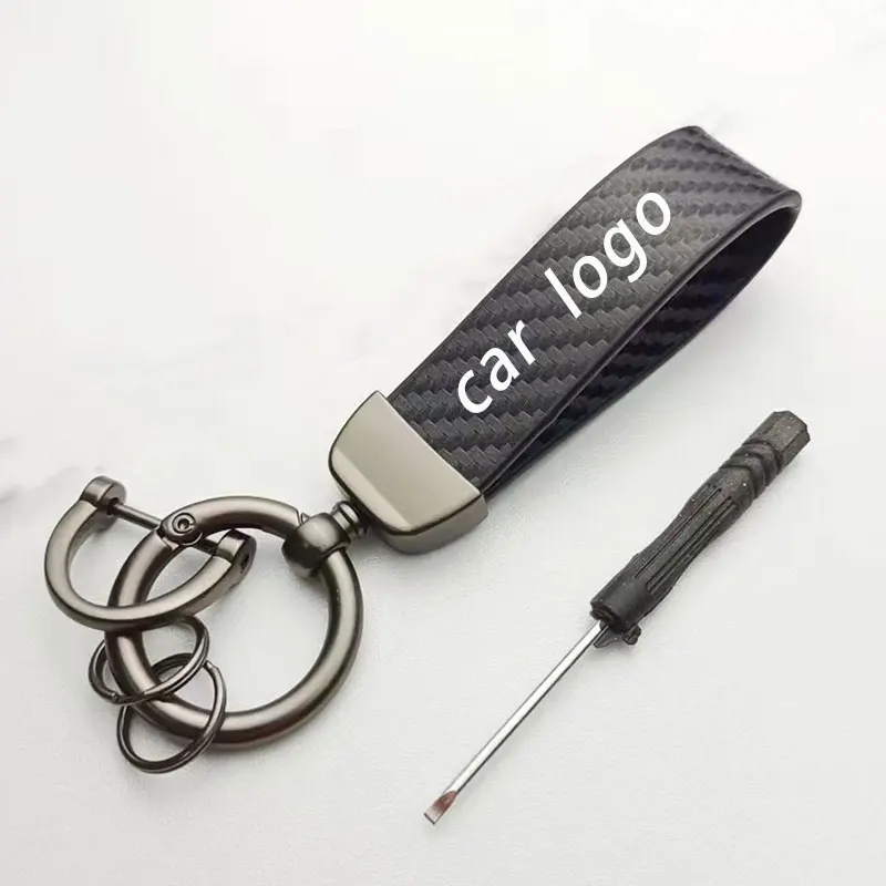 Кожаный Автомобильный Брелок из углеродного волокна брелок для ключей Mercedes Benz AMG