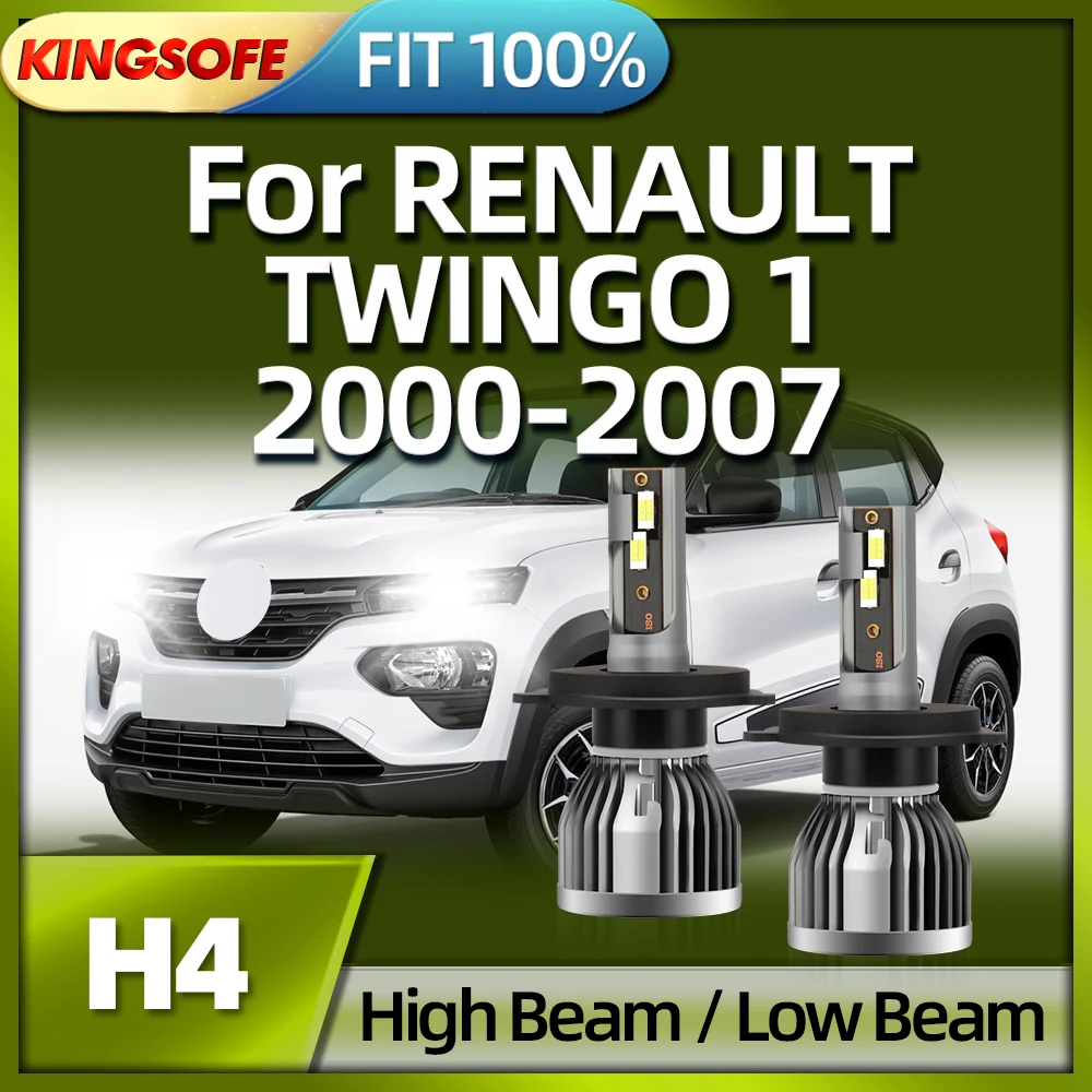

Автомобильная лампа KINGSOFE H4, лампа для передней фары, Автомобильная Лампа 6000K для RENAULT 4, 2000, 2001, 2002, 2003, 2004, 2005, 2006, 2007