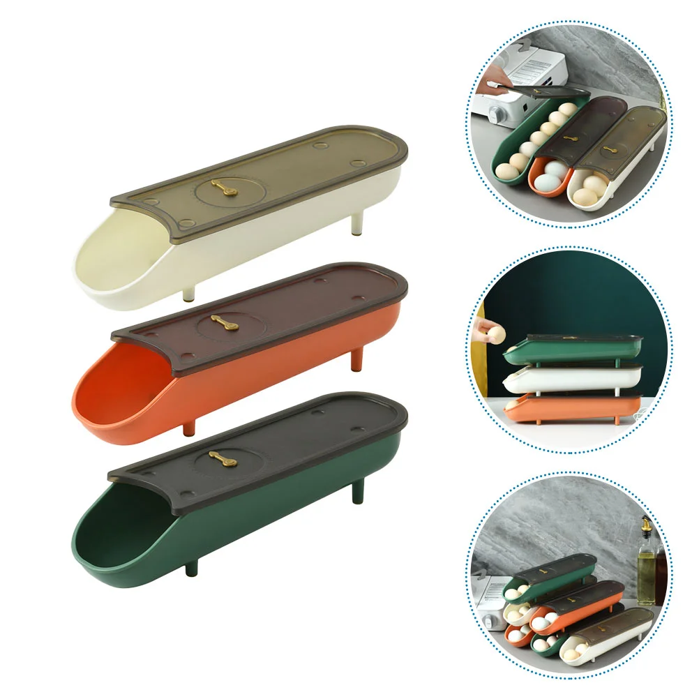 

Egg Holder Storage Container Box Organizer Fridge Tray Refrigerator Kitchen Cartons Freezer Rolling Binskeeper Stackable Carrier