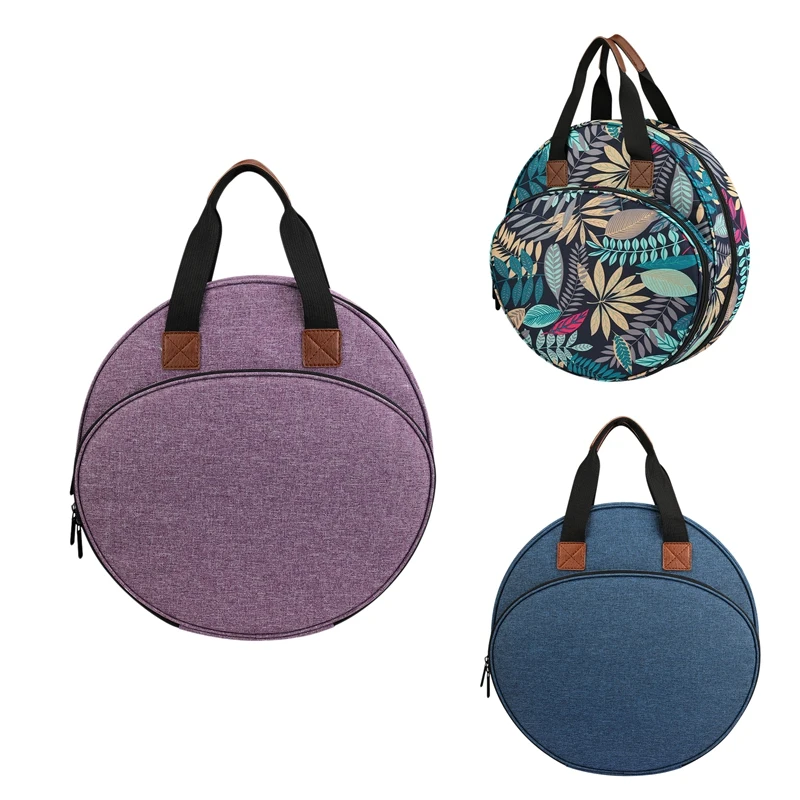 

Embroidery Storage Case Crochet Hooks Knitting Round Handbag Knitting Needles Organizer Sewing Tools(Bag Only)