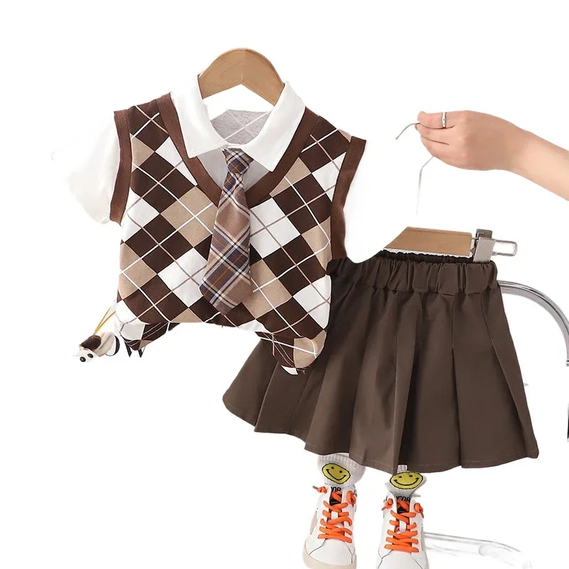 Новая детская летняя повседневная одежда костюм для мальчиков и девочек