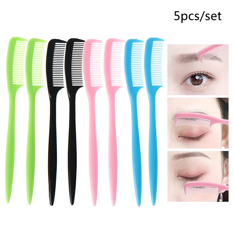 

5pcs Plastic Eyebrow Eyelash Extension Comb Cosmetic Makeup Tool For Salon Home Use Fashion