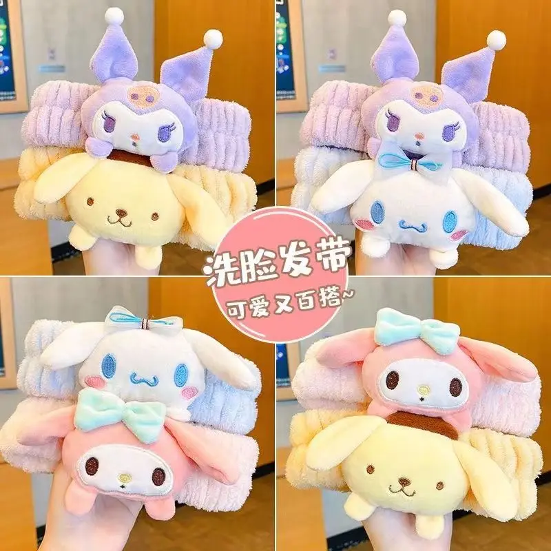 

Новинка sanrio аниме Kuromi kawaii Мультфильм обруч для волос для девушек Высокое качество индивидуальный обруч для волос стирка лица специальный обруч для волос Сюрприз подарок