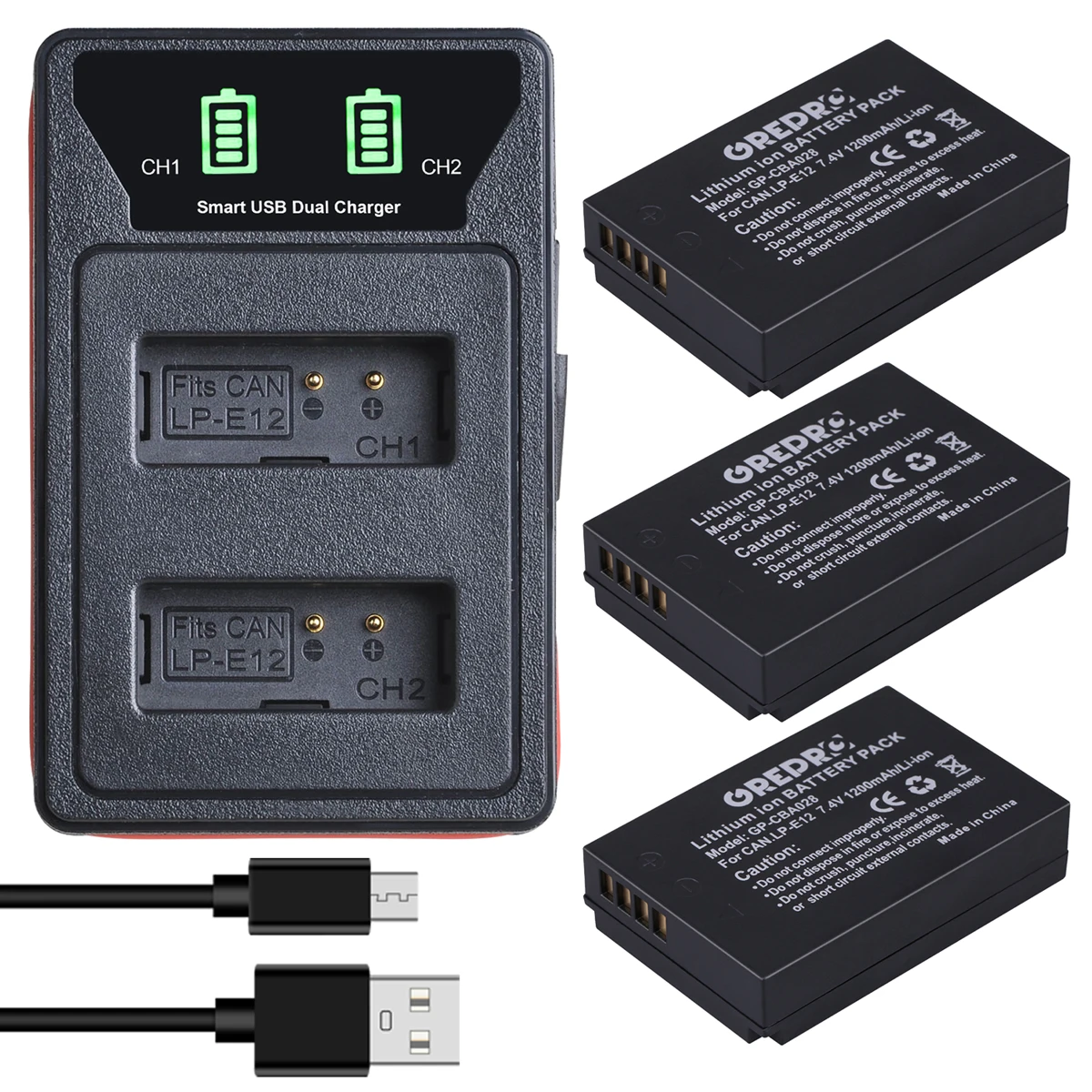 Аккумулятор LP-E12 LP E12 и зарядное устройство типа C для Canon EOS M50, M50Mark II, EOS M, M2, M10, M100, M200, Rebel SL1, 100D, Kiss X7